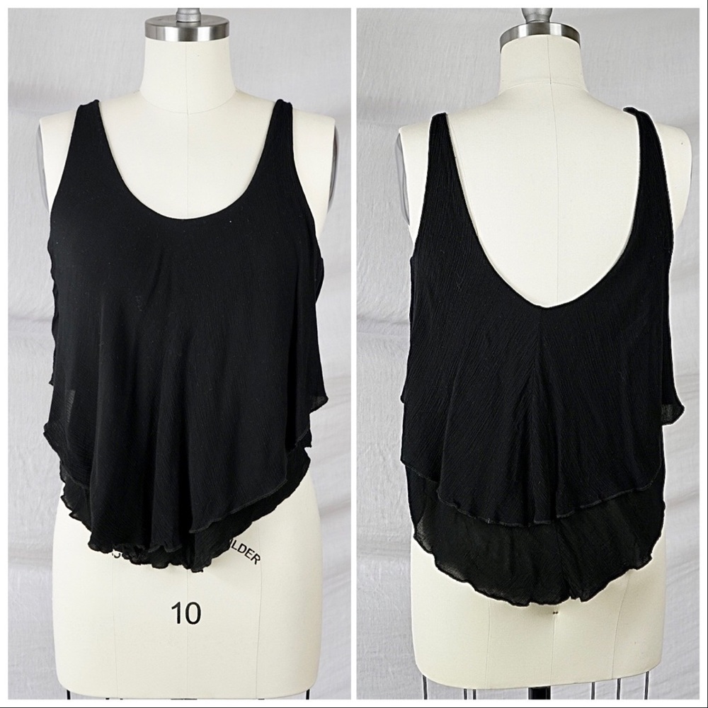 Free People Swing Tank - Black - Size Medium.